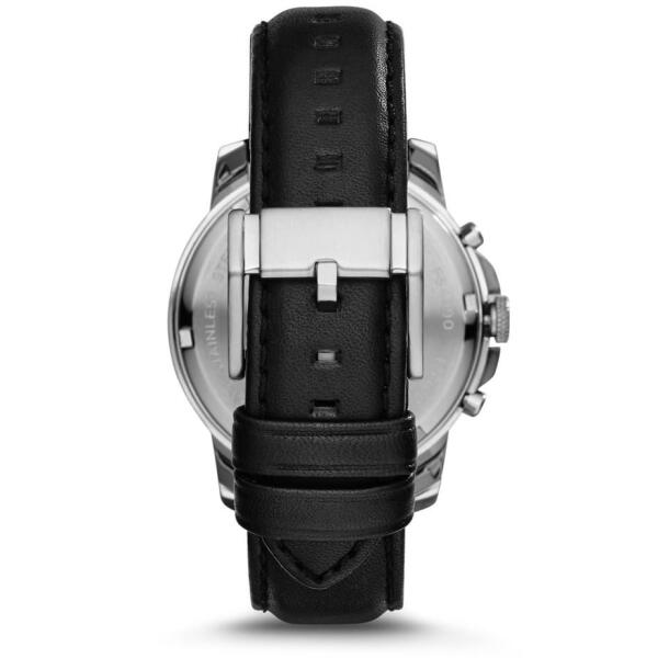FOSSIL LEATHER BLACK FRAME SILVER - BLACK DIAL image 3
