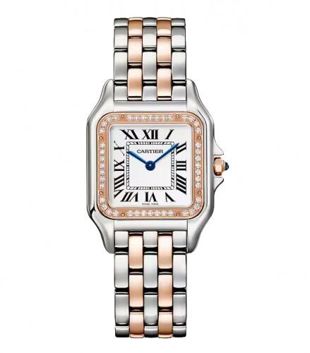 CARTIER SANTOS TOW TONE SILVER X ROSE GOLD SMALL image 0