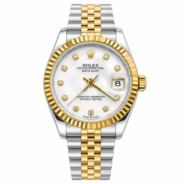 ROLEX TWO TONE SILVER X GOLD - WHITE DIAL - DIAMOND MARKS - J (Z) - MQ image 0
