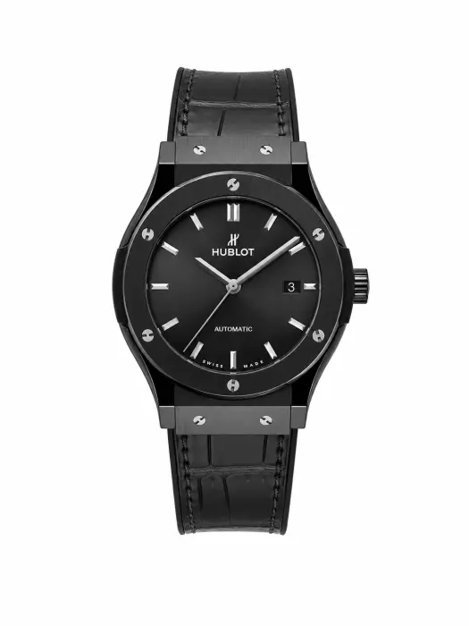 HUBLOT CLASSIC FUSION -leather X RUBBER BLACK with black frame  - AUTOMATIC - MQ image 0