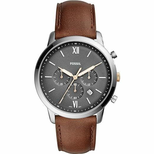 FOSSIL LEATHER BROWN - BLACK DIAL image 0