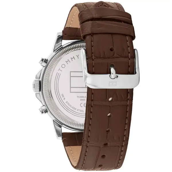 TOMMY LEATHER BROWN-NAVY DIAL CHRONOGRAPH image 1