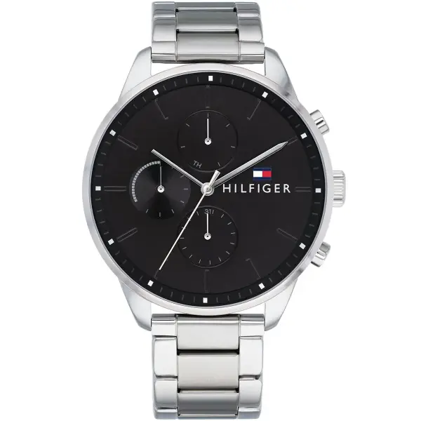 TOMMY METAL SILVER - BLACK DIAL CHRONOGRAPH image 0