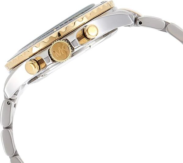 MICHEAL KORS TWO TONE GOLD X SILVER - BLACK DIAL - FOR MEN  image 2