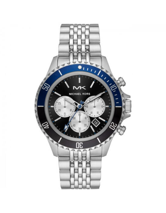 MICHEAL KORS METAL SILVER - BLACK DIAL - CHRONOGRAPH  image 0
