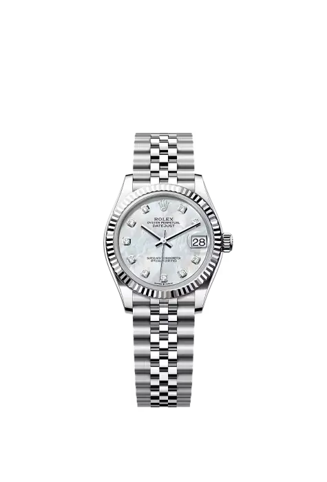 rolex datejust silver white dial with dimond  31-R image 0