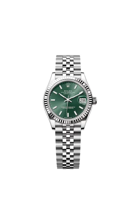 rolex datejust silver green dial 31-R image 0