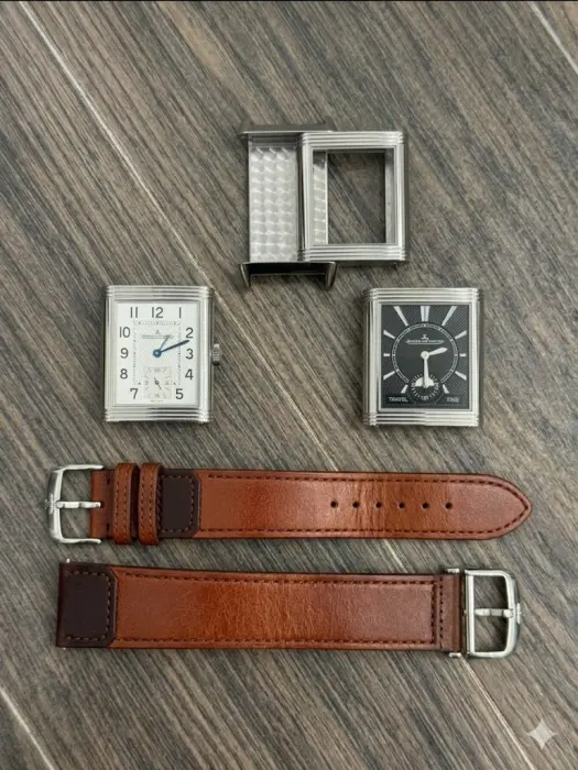 JAEGER LECOULTRE REVERSO (SILVER) - BROWN LEATHER SC image 1