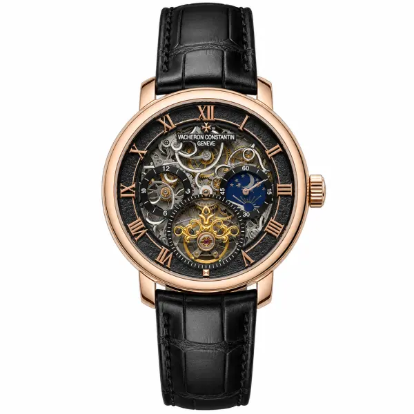 VACHERON CONSTANTIN PERPTUAL CALENDER - BLACK LEATHER - BLACK DIAL - MQ image 0