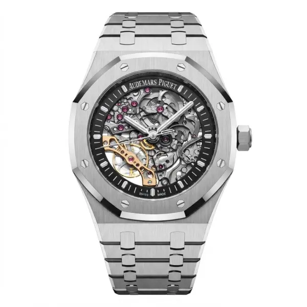 AP Royal Oak SKELETON OPEN WORKED silver (BLACK) - MQ image 0