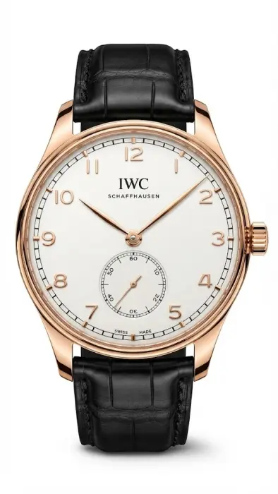 IWC PORTUGIESER - LEATHER BLACK - WHITE DIAL - ROSE GOLD ACCENT - MQ image 0