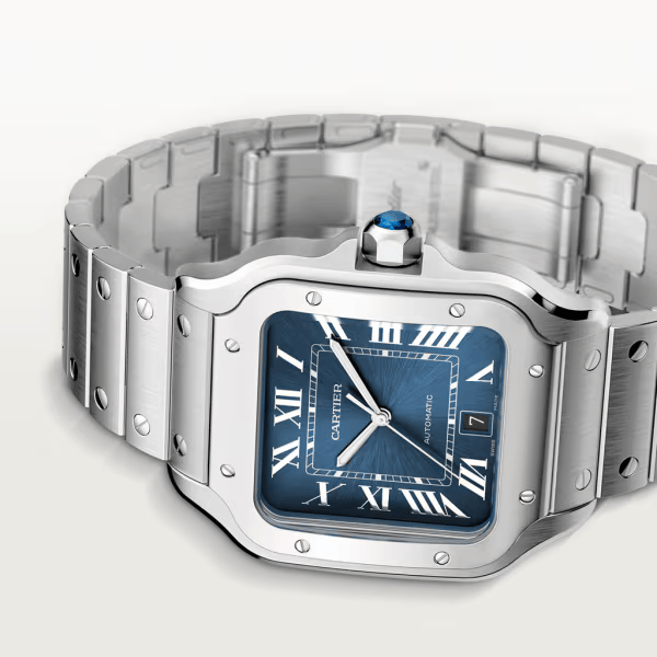 CARTIER SANTOS - SILVER METAL - NAVY DIAL - MQ image 3
