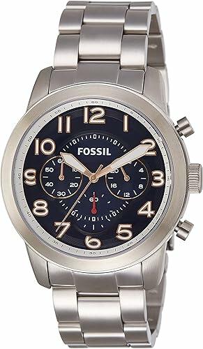 FOSSIL METAL SILVER FRAME SILVER- NAVY DIAL image 0