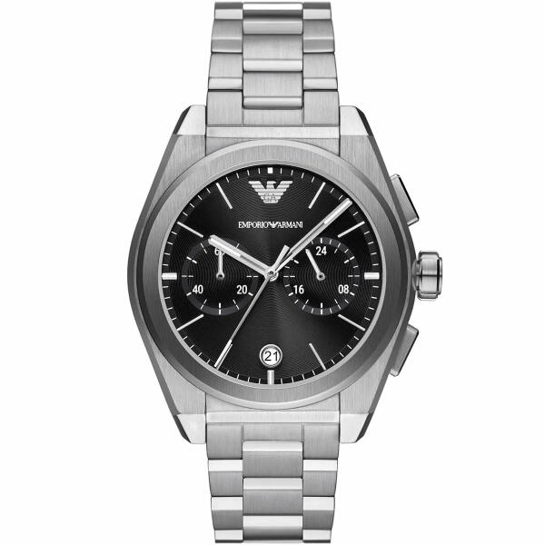 ARMANI METAL SILVER BLACK DIAL-AR11560 image 0