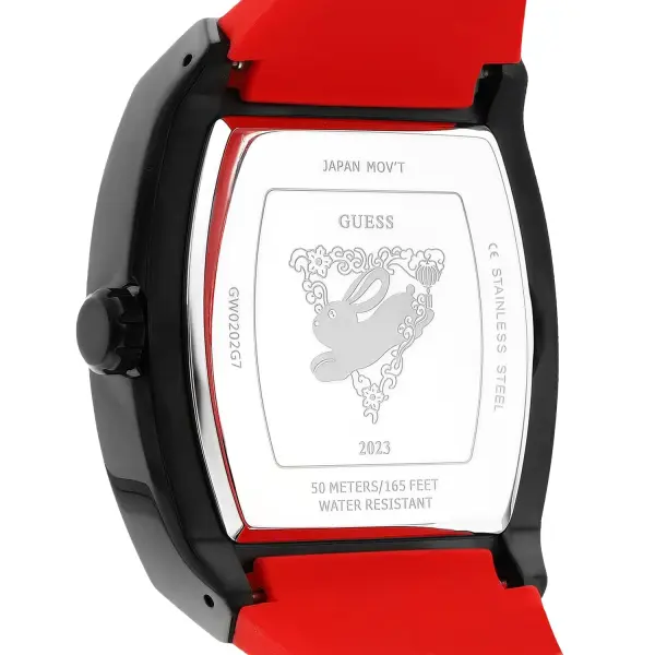 GUESS RUBBER DARK RED- BLACK DIAL - FRAME BLACK - RED CHRONOGRAPH image 5