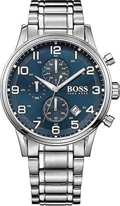 BOSS SILVER METAL - BLUE DIAL - CRONOGRAPH image 0