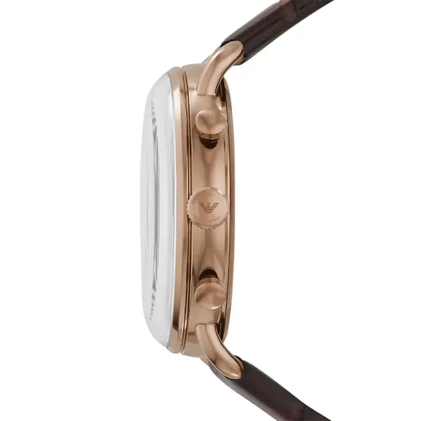 ARMANI BROWN LEATHER - GREEN DIAL- CRONOGRAPH AR11334 image 3
