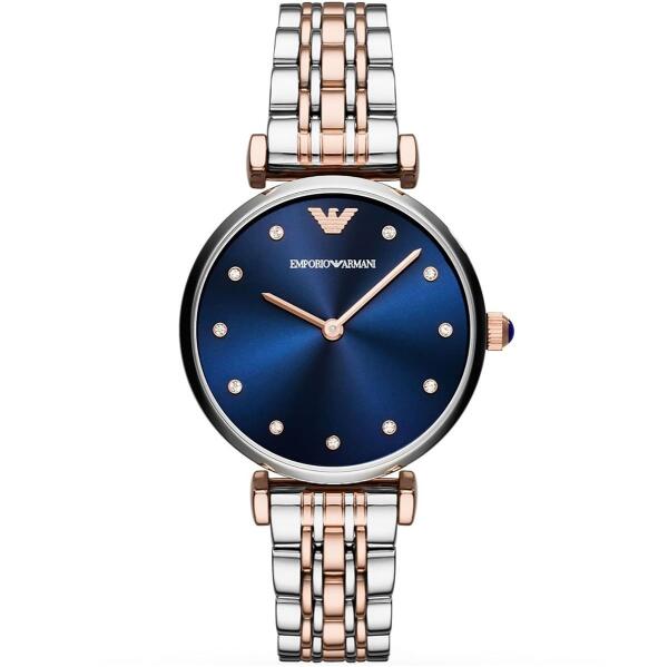 ARMANI TWO TONE SILVER X ROSE GOLD - NAVY DIAL AR11092 image 0