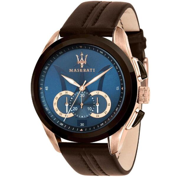 MASERATI  LEATHER BROWN - NAVY DIAL image 0