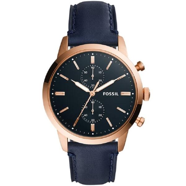 FOSSIL BLUE LEATHER - BLUE DIAL image 0