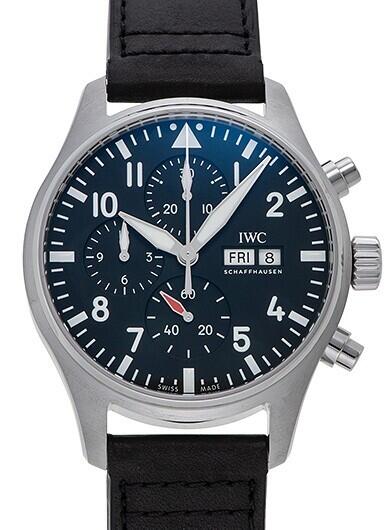IWC Pilot's BLACK DIAL - BLACK LEATHER image 0