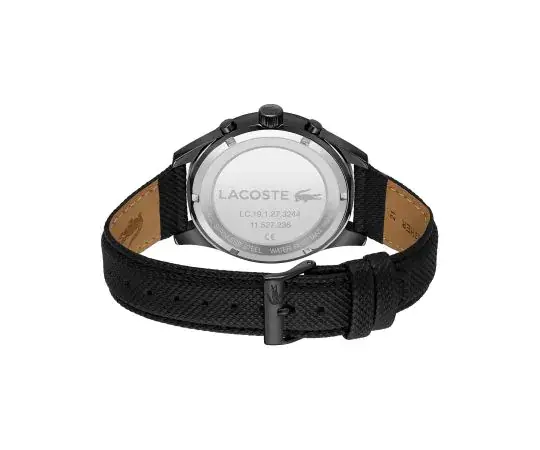 LACOSTE LEATHER BLACK - GREEN ACCENT  image 2