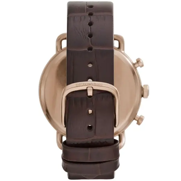 ARMANI BROWN LEATHER - GREEN DIAL- CRONOGRAPH AR11334 image 2