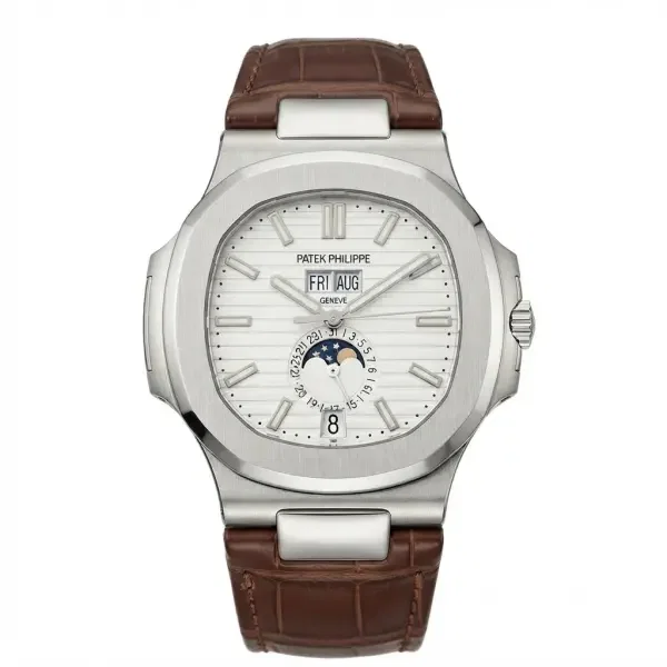 PATEK PHILIPPE NAUTILUS ANNUAL CALENDAR MOON PHASE (WHITE) - MQ image 0