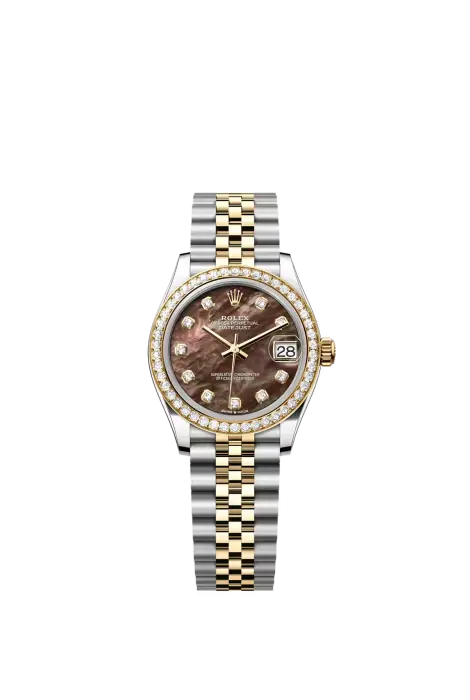 DATE JUST TWO TONE GOLD  DIAMOND FRAME WITH MOTHER OF PEARL BINK  DIAL 31Mm  -SC image 0