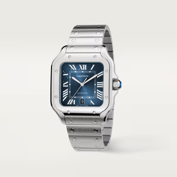 CARTIER SANTOS - SILVER METAL - NAVY DIAL - MQ image 4