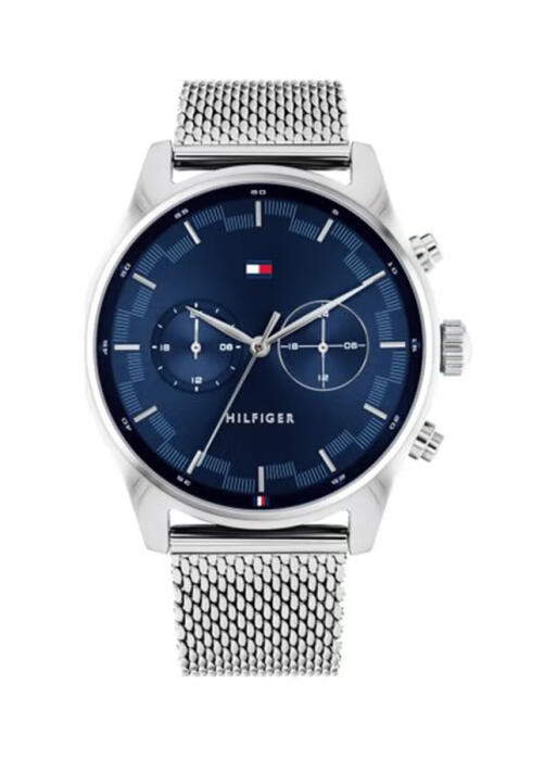 TOMMY METAL SILVER - BLUE DIAL - CHRONOGRAPH image 0
