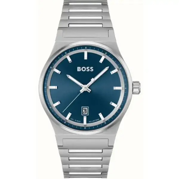 BOSS SILVER METAL - BLUE DIAL image 0