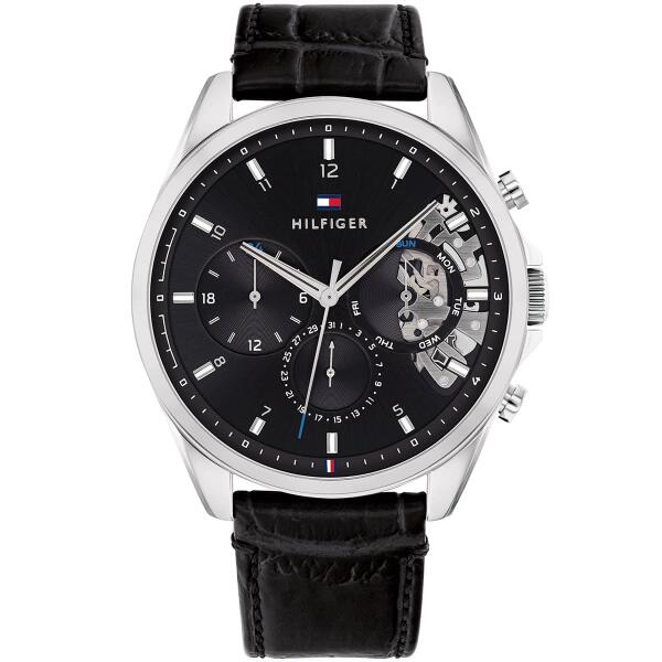 TOMMY LEATHER BLACK-BLACK DIAL CHRONOGRAPH image 0