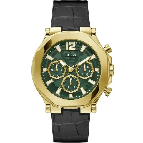 GUESS RUBBER BLACK - FRAME GOLD - GREEN DIAL image 0