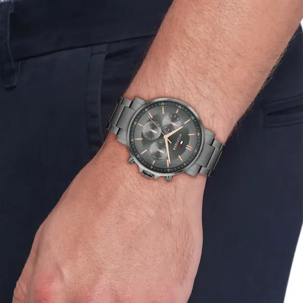 TOMMY HILFIGER METAL BLACK - BLACK DIAL - CHRONOGRAPH image 3
