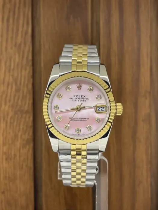 ROLEX DATE JUST TWO TONE GOLD ( PINK DIAL WITH DIMOND )  36 MM  image 0
