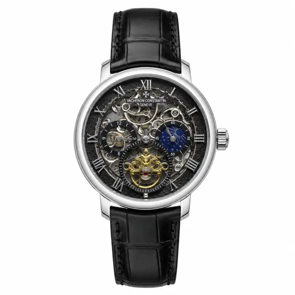 VACHERON CONSTANTIN PERPTUAL CALENDER - BLACK LEATHER - BLACK DIAL - MQ image 0