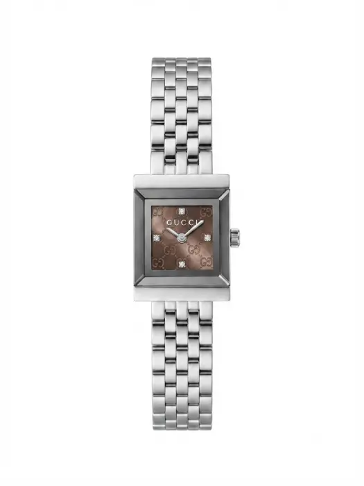 GUCCI FOR HER SILVER WITH BROWN DIAL  image 0
