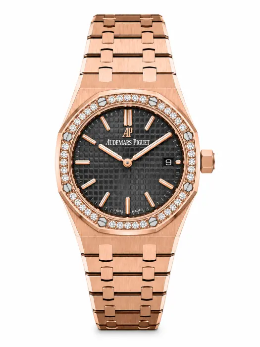 AP  ROSE GOLD - BLACK  DIAL -  DIAMOND FRAME MQ image 0