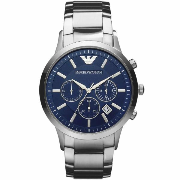 ARMANI SILVER - NAVY DIAL- CRONOGRAPH image 0