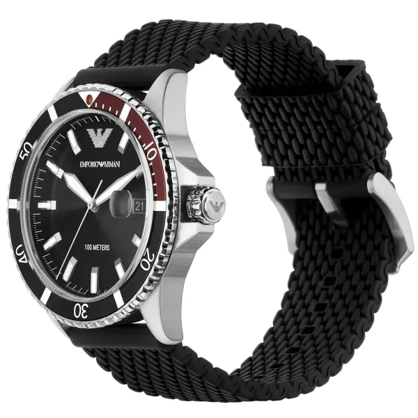 EMPORIO ARMANI BLACK RUBBER - BLACK DIAL image 2
