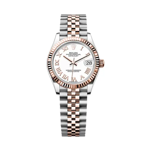  Rolex Datejust 31mm Roman Two-Tone rose gold Jubilee White Dial sc image 0