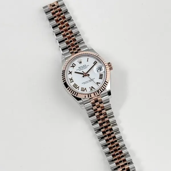  Rolex Datejust 31mm Roman Two-Tone rose gold Jubilee White Dial sc image 1