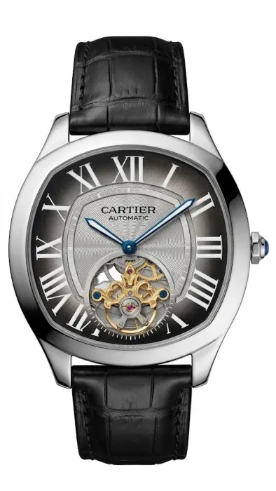 CARTIER DRIVE - LEATHER BLACK - BLACK X SILVER DIAL - MQ  image 0