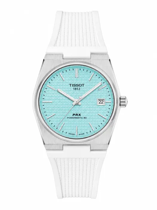 TISSOT PRX RUBBER WHITE  WAFFEL (TIFFANY ) - MQ image 0
