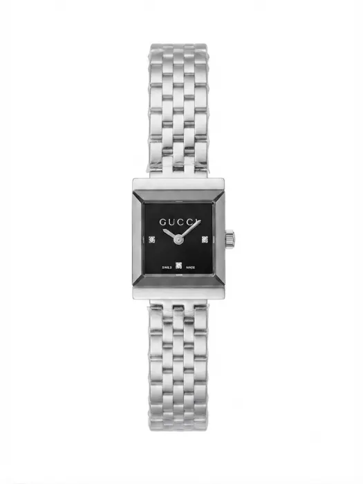 GUCCI FOR HER SILVER WITH BLACK DIAL  image 0