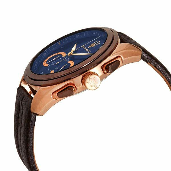 MASERATI  LEATHER BROWN - NAVY DIAL image 1