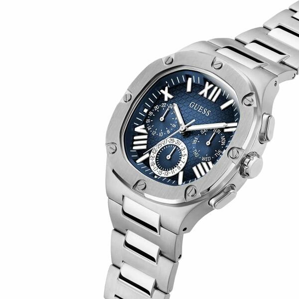 GUESS METAL SILVER - BLUE DIAL - CHRONOGRAPH image 1