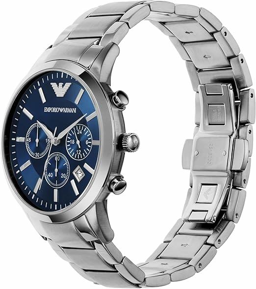 ARMANI SILVER - NAVY DIAL- CRONOGRAPH image 1