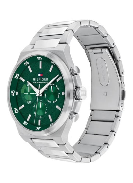 TOMMY HILFIGER METAL SILVER - GREEN  DIAL - CHRONOGRAPH image 1